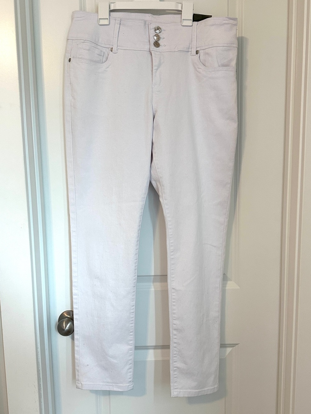 BAMBOO White Skinny Jeans - High-Rise Slim Fit